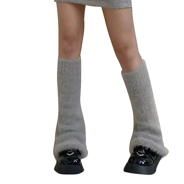 Suloiset Pehmot Saappaat Sukat Joustavat Sukat Mansetti Liukumaton Talven lämmitin Sukat Gray