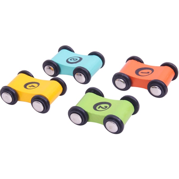 Puurata-auto rampilla - Leluautosetti taaperoille - Vara-autot 4 kpl - Yhteensopivat rata-ajoneuvot