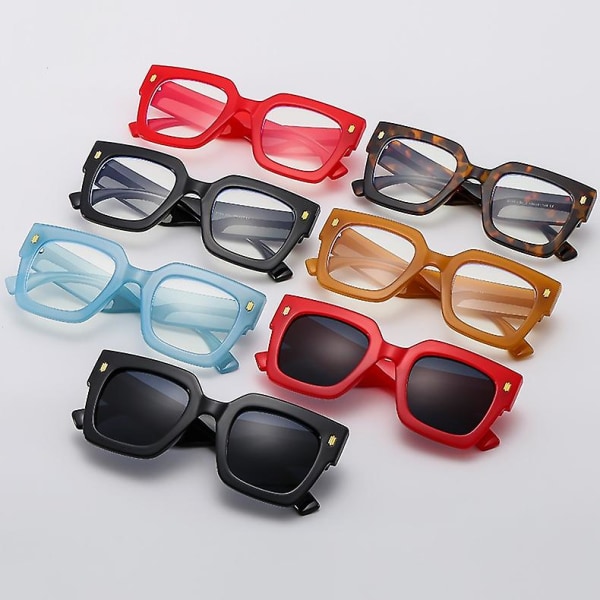 Anti-Blue Ray Film Fasjonable Trendy Stor Frame Firkantet Cat Eye Solbriller Solbriller Striped frame red gradient