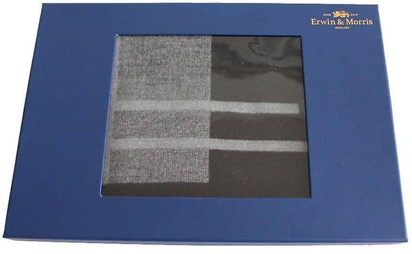Erwin og Morris Stribet tørklæde - Grå/Sort Grey