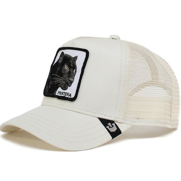 Panther Mesh Cap Animal Farm Trucker Baseball Cap Dad Hat Snapback Wolf Tiger Outdoor Beast Paradise STØRRELSE: Panther Black