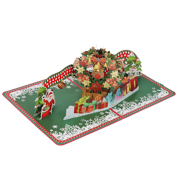 Håndlavet 3D julekrans lykønskningskort med kuvert, perfekt til julehilsner