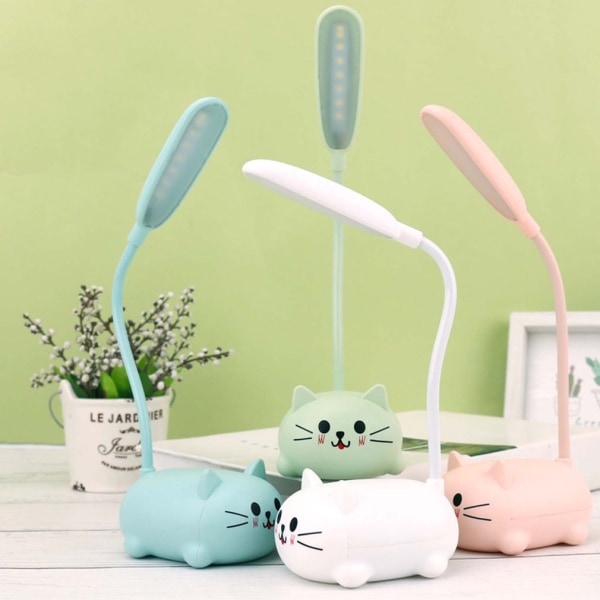 LED bordlampe tegneserie søt katt nattlampe pink