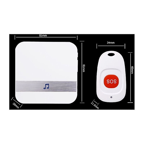 Hjemmealarm Trådløs Alarm Patient Ældre Personlig Alarm System Stik Version Og Nødknap Pager Alarm (1 I 1)