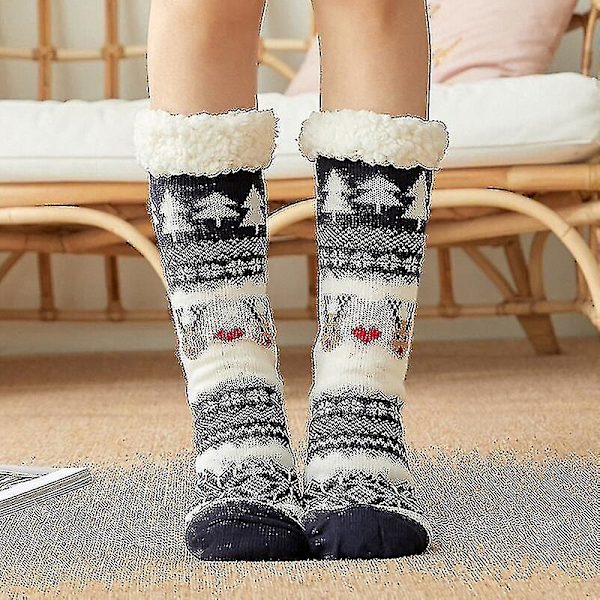 Söta varma strumpor Thicken Plus Cotton Vinter Damstrumpor Jul Kawaii strumpa Xmas Present Hem Golv Rum Rolig Sock S style 9