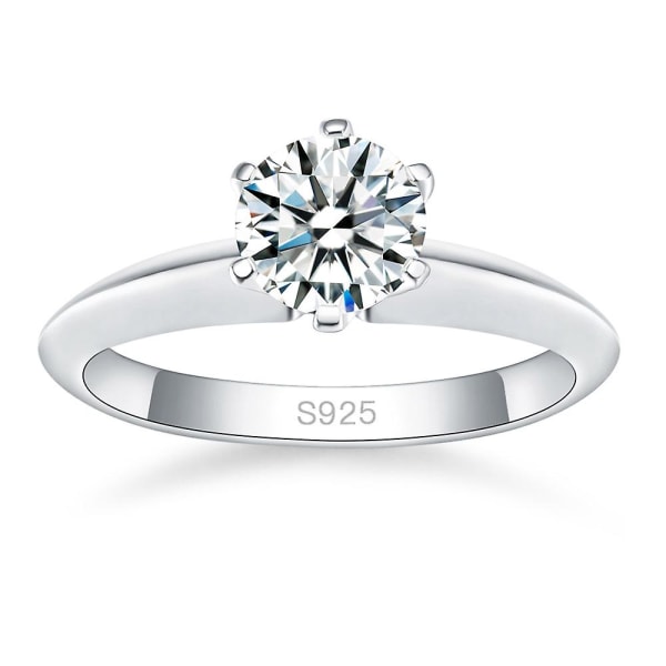 925 Sterling hopea sormus 3,5 ct klassinen tyyli timantti koru moissanite sormus hääjuhla vuosipäivä sormus naisille silver 8