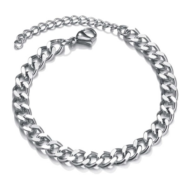 Justerbar Pansarlänk Kjedearmbånd Sølvkjede 7mm silver