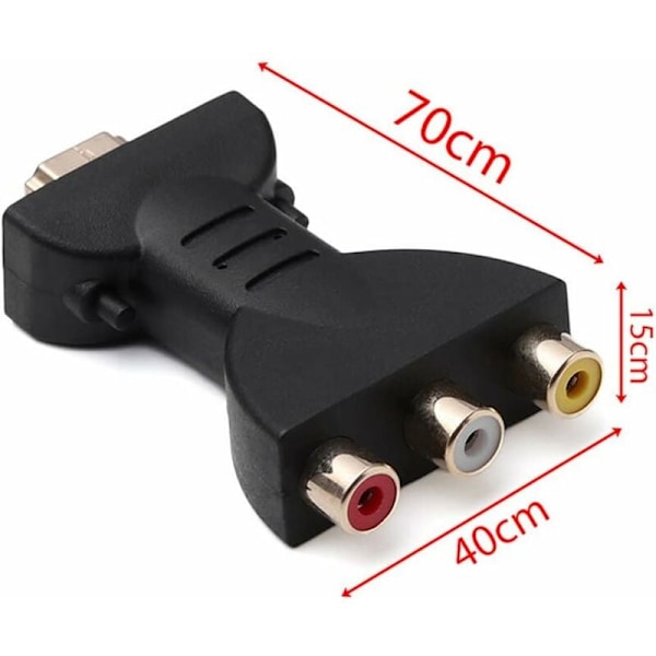 HDMI till 3rca adapter, vit röd gul adapter HDMI till AV videokabel, röd vit ljudomvandlare portabel gul