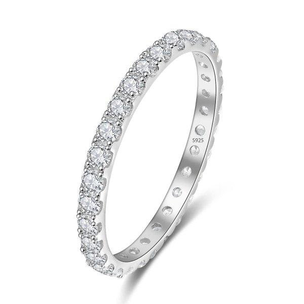925 Sterling Silver 2,5 Mm 5a Cubic Zirconia Ring bröllopssmycken för kvinnor 5