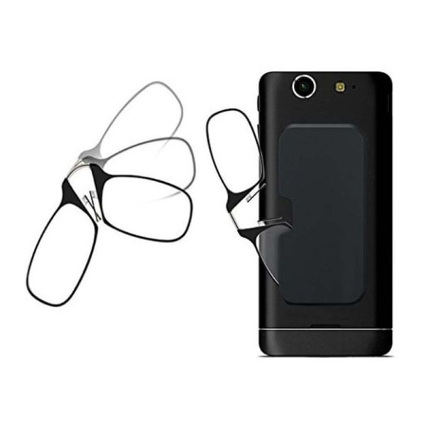 Benløs klemme nese-lesebriller for både menn og kvinner Bærbar klibbig telefon for å sende ultratunna glass Black 100