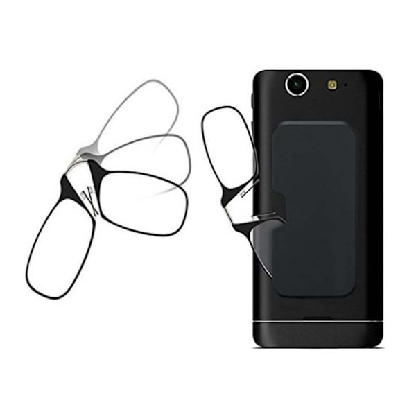 Legless Clamp Nose Reading Glasses för både män och quinnor Bärbar klibbig phone för att skicka ultratunna glasögonfodral Black 150