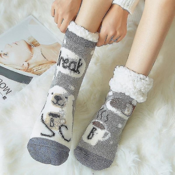 Söta varma strumpor Thicken Plus Cotton Vinter Damstrumpor Jul Kawaii strumpa Xmas Present Hem Golv Rum Rolig Sock S style 18