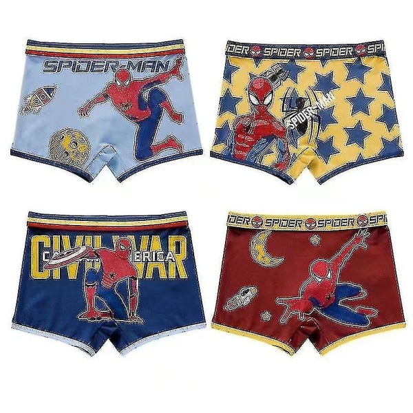4pcs Pure Cotton Boy's Underwear Cartoon Boxer Boxer Shorts Small, Medium And Big Children's Underwear Boxer
