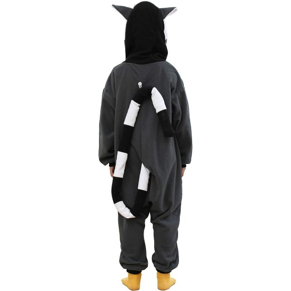 Kids Animal Onesie Cosplay Halloween Costume Grey Lemur 8 Years