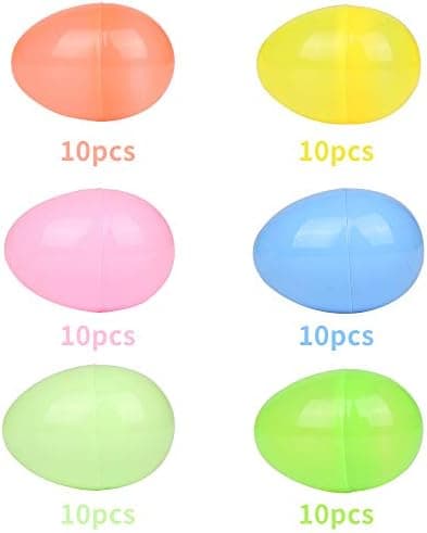 60 tomme plastpåskägg Overraskelses-egg for eggjakt blandet