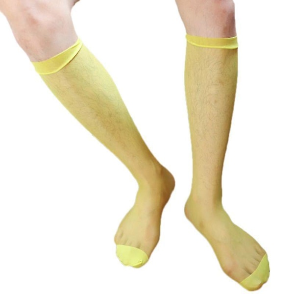 Sexiga tunna strumpor för män Silkeslen Nylon Mesh Skir Över Vadknä Hög Lång
