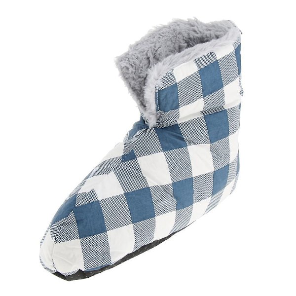 Soft Duck Down Tofflor Vintervarm Camping Tent Foot Booties Blå Vit M Blue White M