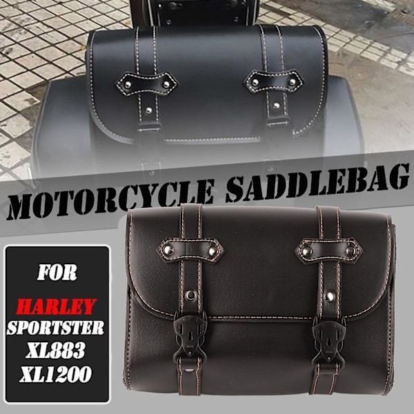 Universal Motorcykel Sidetasker Værktøjsopbevaring Taske Vejrbestandig PU Læder Sidetasker
