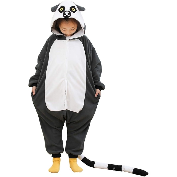 Kids Animal Onesie Cosplay Halloween Costume Grey Lemur 8 Years