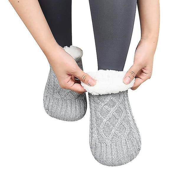 Tykke, varme hjemmesko til kvinder black 24cm