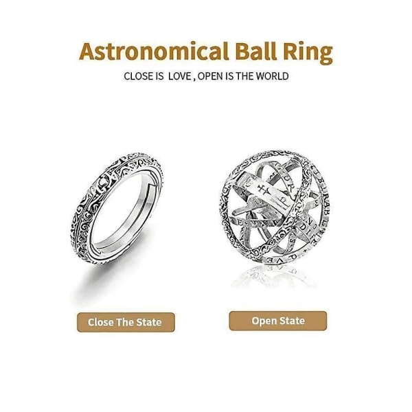 Astronomisk ring-lukking er kjærlighet Åpning er verdensgaven for parelskere Silver 7 Ring