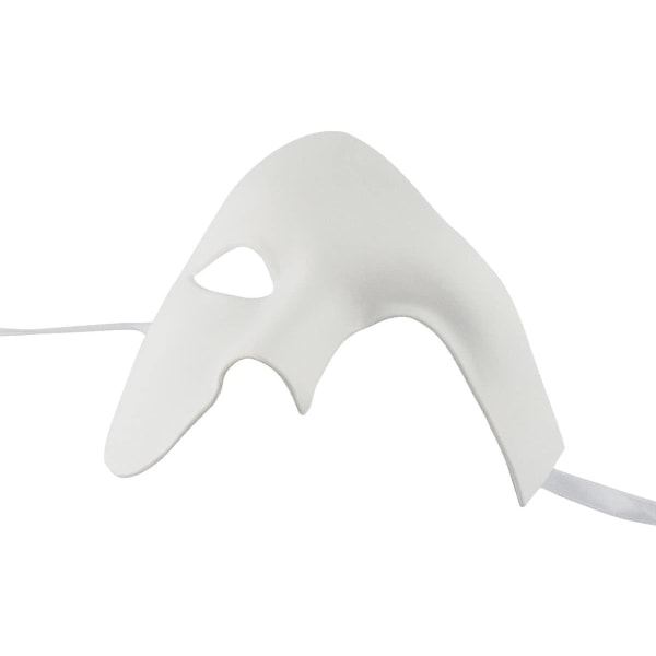 Mask för män Halloween Phantom of the Opera Masquerade Mask White