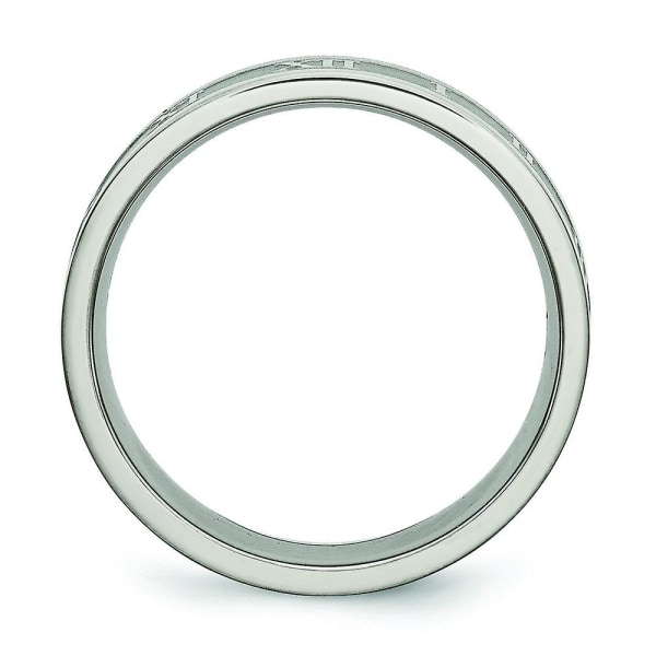 Titanium graverbar polert og sateng romertall 6 mm sateng og polert bånd Ring smykkegaver for kvinner - Ring Si 12.5