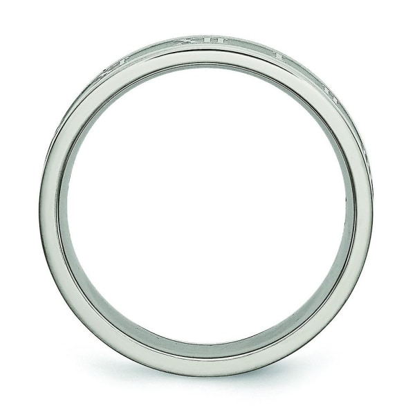 Titanium graverbar polert og sateng romertall 6 mm sateng og polert bånd Ring smykkegaver for kvinner - Ring Si 6.5