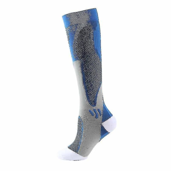 Herr Sport kompressionsstrumpor Unisex Run Nurse Socks för ödem Diabetes åderbråck Blue(5Pair) L-XL(EU40-46)