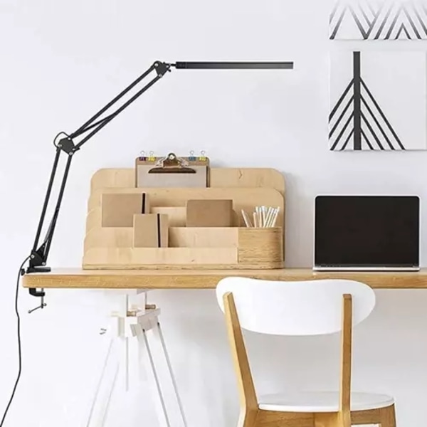Skrivbordslampa med Arm - LED Bordslampa Black Svart