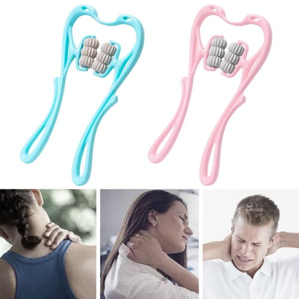 Neck Massager Therapy Neck and Shoulder Point Roller BLÅ blue