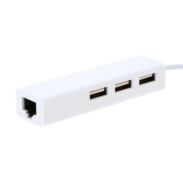 USB-C Nätverksadapter RJ45 Hubb Nätverksanslutning över USB vit white usb-c