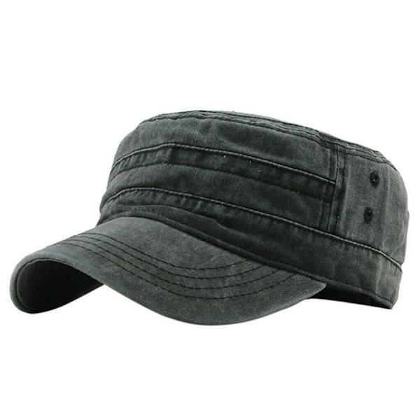 Mænd Kvinder Camouflage Army Hat Camo Military Cadet Combat Cap black