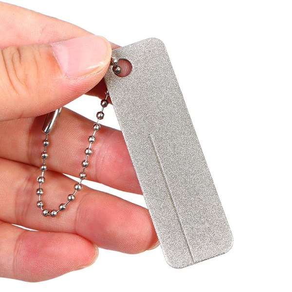 Kannettava timanttiteroitin / Teroitin kalakoukuille ja veitsille, harmaa Grey one size