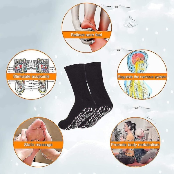Lämmitetyt sukat, 2 paria itsestään lämpenevät sukat, thermal , talviturmaliinimagneettiset sukat hiihtoon