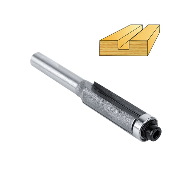 1x 1/4' lige skaft Fræserbit - Leje Flush Trim Bit i 6mm, 8mm, 10mm og 12mm størrelser