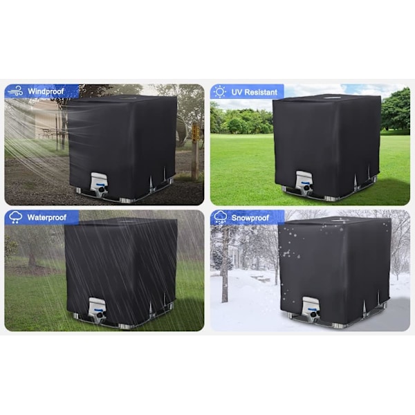 IBC-säiliö, suoja, anti-UV, suojakotelo vesisäiliölle 1000 l, suojakansi Svart