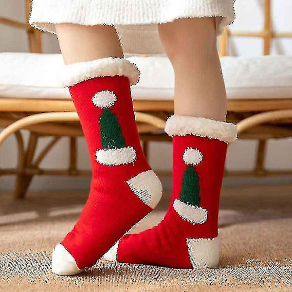 Söta varma strumpor Thicken Plus Cotton Vinter Damstrumpor Jul Kawaii strumpa Xmas Present Hem Golv Rum Rolig Sock S style 2