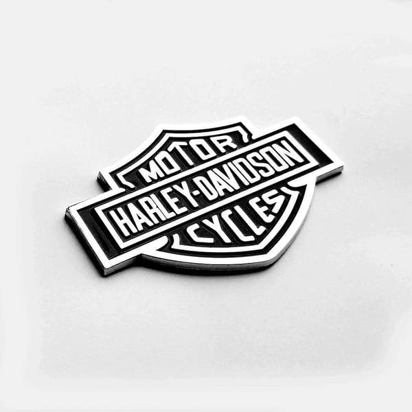 2x OEM Harley Davidson Drivstofftank Krom Emblem - 3d Logo Erstatningsmerker