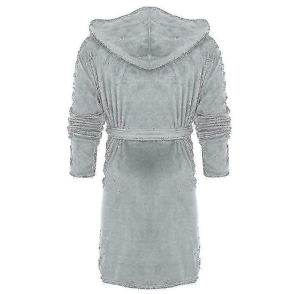 Vinterfleece morgenkåpe Dame morgenkåpe Hette Fluffy Håndklepledd Badekåpe Grå Grey Grey 3XL