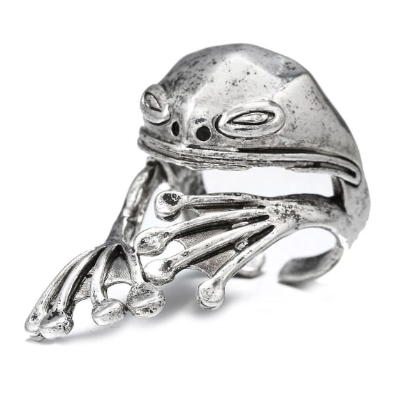 Frosk-formet Ring Vivid Animal Figur Åpen Ring Legering Finger Smykker Justerbar Retro Style Default