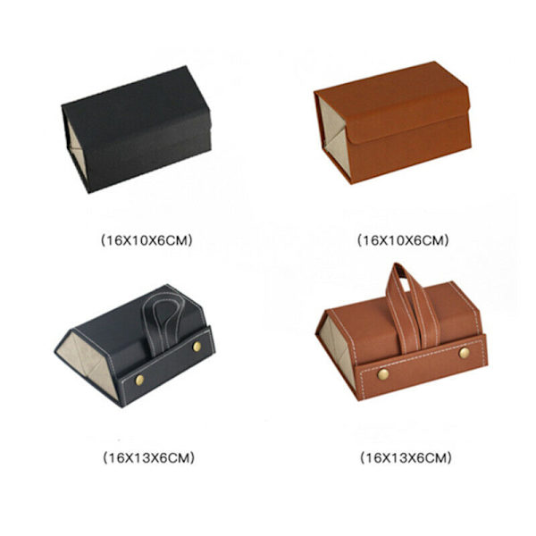 Flera platser Solglasögon Organizer Case Vikbar glasögon förvaringsbox Brown 3 Slots