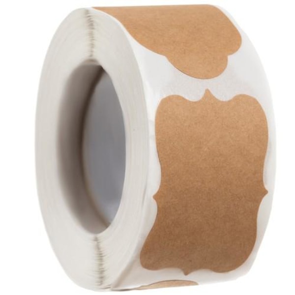 Klistremerker / Etiketter på Rull - 300 stk Brown Brun