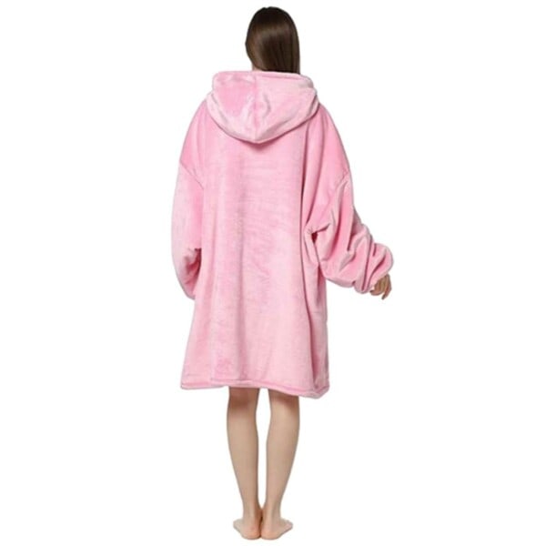 Hoodie Filt Blanket - Oversize Luvtröja Filt Snuggie rosa pink one size