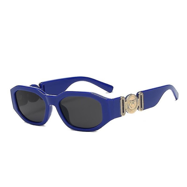 Små rektangulære solbriller Mænd Kvinder Firkantede Solbriller Rejseskærme Vintage Retro Uv400 Lunette Soleil Femme Gafas De Sol blue as picture