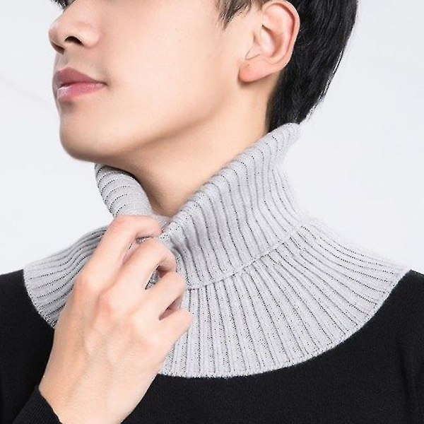 Kvinners turtleneck strikket vinter falsk krage avtakbar halsvarmere rekvisita White