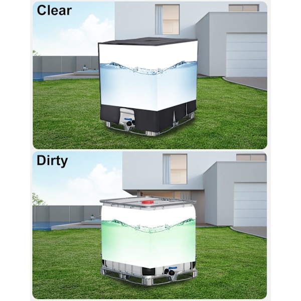 IBC-beholder, beskyttelse, anti-UV, beskyttelsescover til vandtank 1000 l, beskyttelseshætte Svart