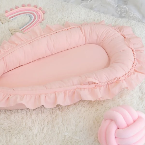 Spjæl seng med spændemadras Aftagelig spjæl seng pink