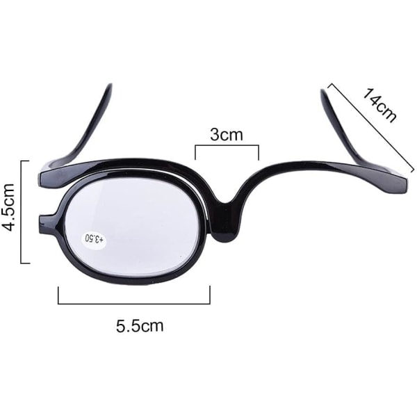 Sminkglasögon, Förstora ögonmakeupglasögon Roterande glasögon med en lins (400)
