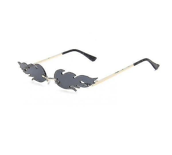 Indfattede solbriller Wave Briller Fire Shape Briller Briller Til fest Grey